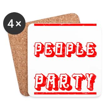 Wir feiern gerne - Partyshirt - Untersetzer (4er-Set) - Weiß - Vorne