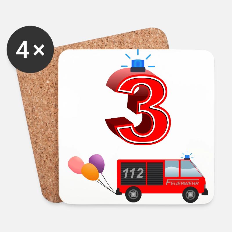 3rd birthday - Coasters (set of 4) - white