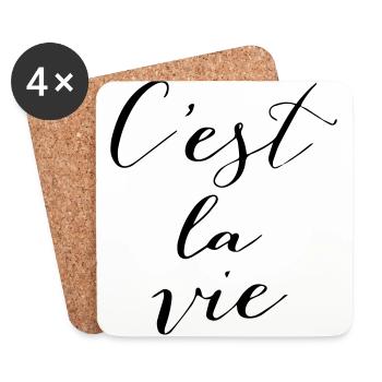 C'est la vie - Coasters (set of 4) - white - Front