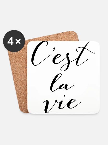 C'est la vie - Untersetzer (4er-Set) - Weiß
