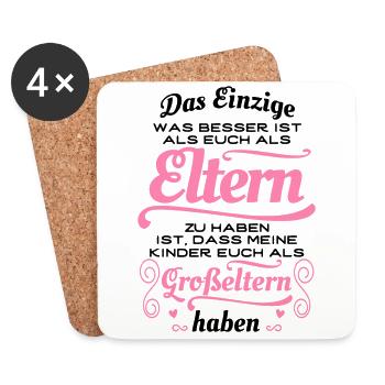 Tolle Eltern, tolle Großeltern - Geschenk - Untersetzer (4er-Set) - Weiß - Vorne