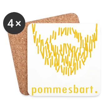 barbe française. - Dessous de verre (lot de 4) - blanc - Devant