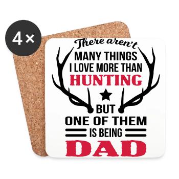 La chasse d'amour est papa - Dessous de verre (lot de 4) - blanc - Devant