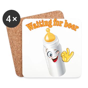 Flasche - Untersetzer (4er-Set) - Weiß - Vorne