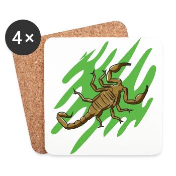 Sternzeichen Skorpion mit Scheren und Giftstachel - Untersetzer (4er-Set) - Weiß - Vorne
