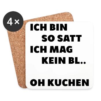 So satt kein blatt oh kuchen essen dick vielfrass - Untersetzer (4er-Set) - Weiß - Vorne