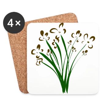 bunch of flowers - Coasters (set of 4) - white - Front