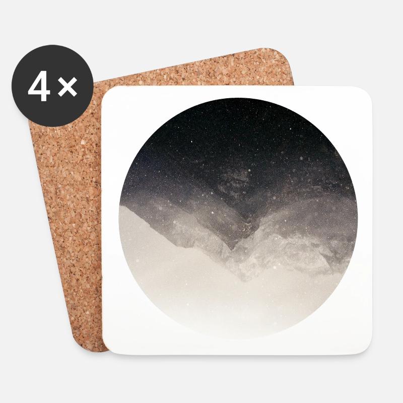 Berglandschaft im abstrakten Vintage Stil - Untersetzer (4er-Set) - Weiß