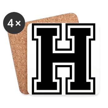 h - Untersetzer (4er-Set) - Weiß - Vorne