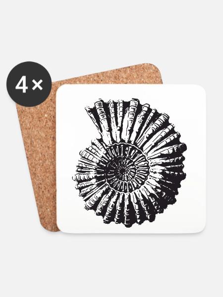 Stone snail retro - Coasters (set of 4) - white