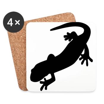 Salamandre - Dessous de verre (lot de 4) - blanc - Devant