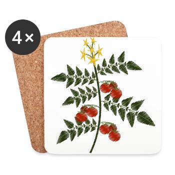 Idée de cadeau de végétarien végétarien - Dessous de verre (lot de 4) - blanc - Devant
