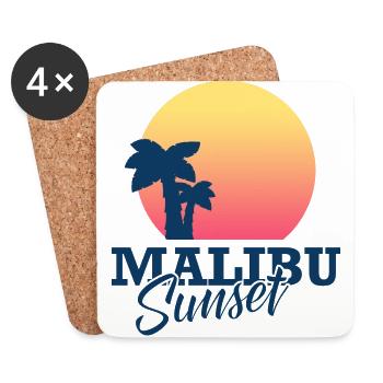Malibu Sunset - Untersetzer (4er-Set) - Weiß - Vorne