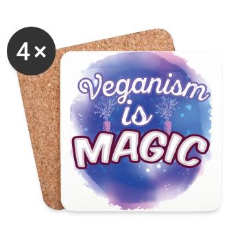 Idée de cadeau de végétarien végétarien - Dessous de verre (lot de 4) - blanc - Devant