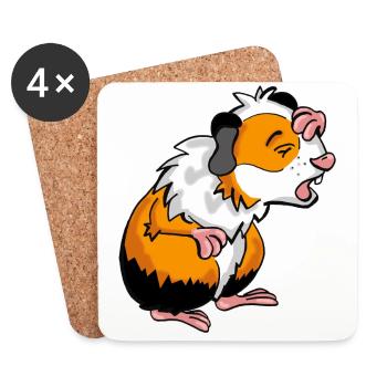 Meerschwein Meerschweinchen comic - Untersetzer (4er-Set) - Weiß - Vorne