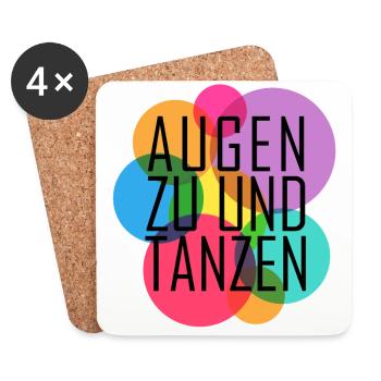Augen zu und tanzen - Untersetzer (4er-Set) - Weiß - Vorne