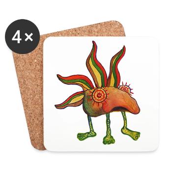 creative cartoon - Coasters (set of 4) - white - Front
