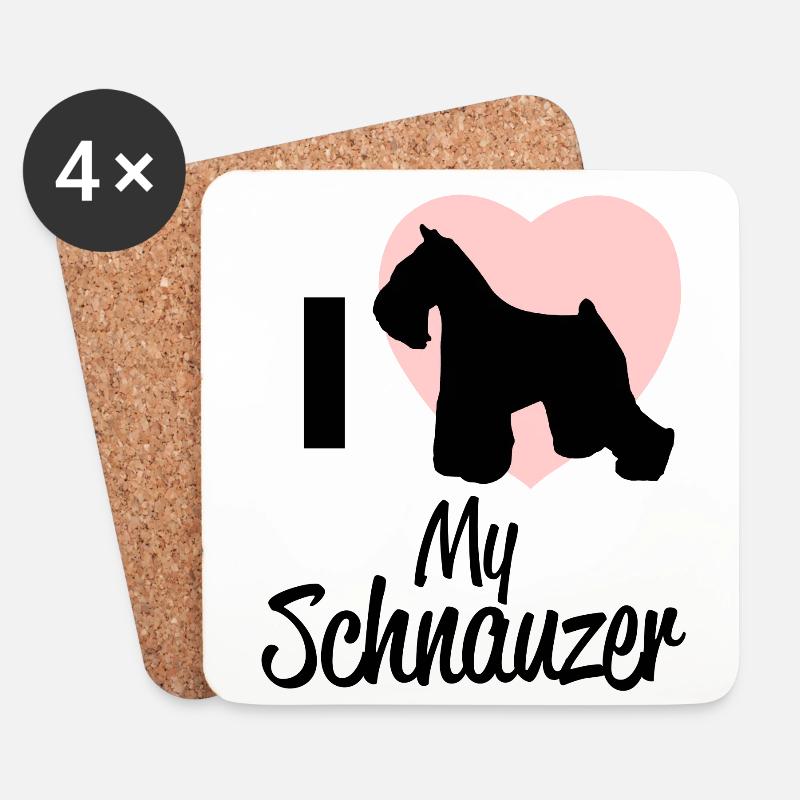schnauzer - Untersetzer (4er-Set) - Weiß