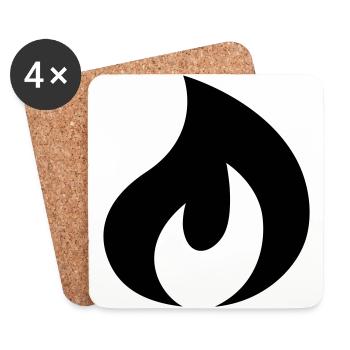 Flame, fire - Coasters (set of 4) - white - Front