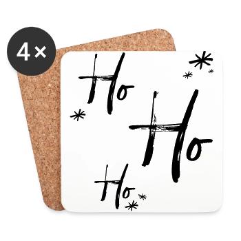 Ho Ho Ho - Untersetzer (4er-Set) - Weiß - Vorne
