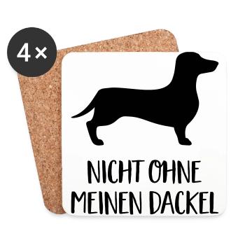 Nicht ohne meinen Dackel - Untersetzer (4er-Set) - Weiß - Vorne