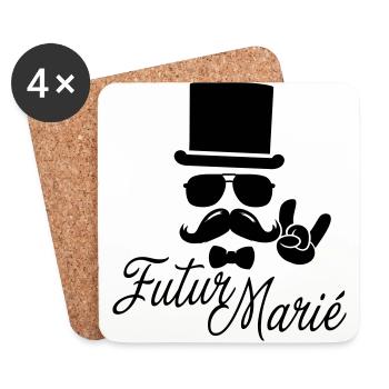 Zukünftige Married Life Beerdigung Vintage - Untersetzer (4er-Set) - Weiß - Vorne
