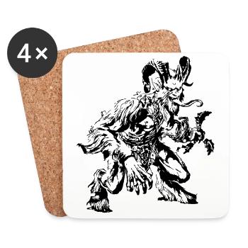 krampus - Untersetzer (4er-Set) - Weiß - Vorne
