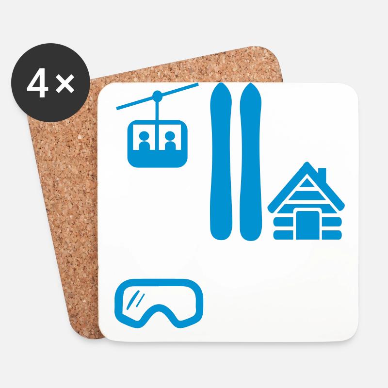 SKI - Untersetzer (4er-Set) - Weiß