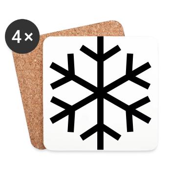 Symbole de froid graisse / frais - Dessous de verre (lot de 4) - blanc - Devant