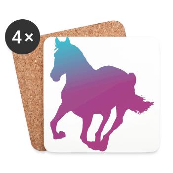 cheval 1 2 - Dessous de verre (lot de 4) - blanc - Devant