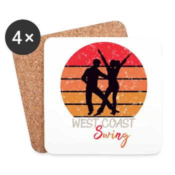 West Coast Swing Sunset WCS westie dancing - Coasters (set of 4) - white - Front