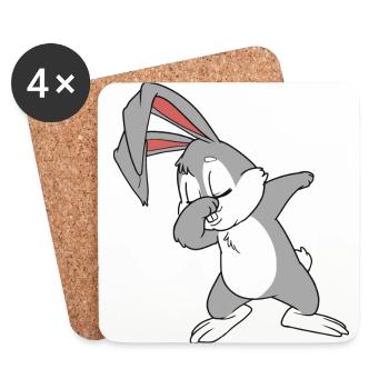 Cool lapin de paques - Dessous de verre (lot de 4) - blanc - Devant