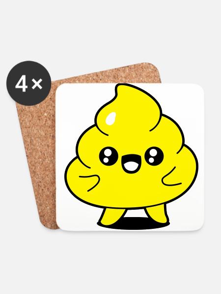 Poop funny - Coasters (set of 4) - white