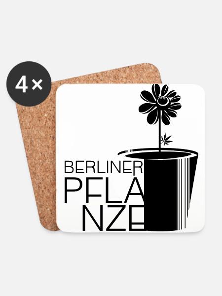 Berliner Pflanze - BERLIN, BERLIN - Untersetzer (4er-Set) - Weiß