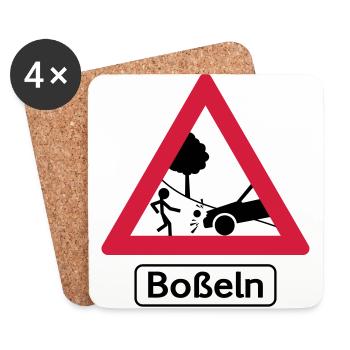 Achtung Boßeln! - Untersetzer (4er-Set) - Weiß - Vorne