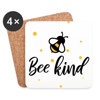 Bee kind sparkle - Dessous de verre (lot de 4) - blanc - Devant