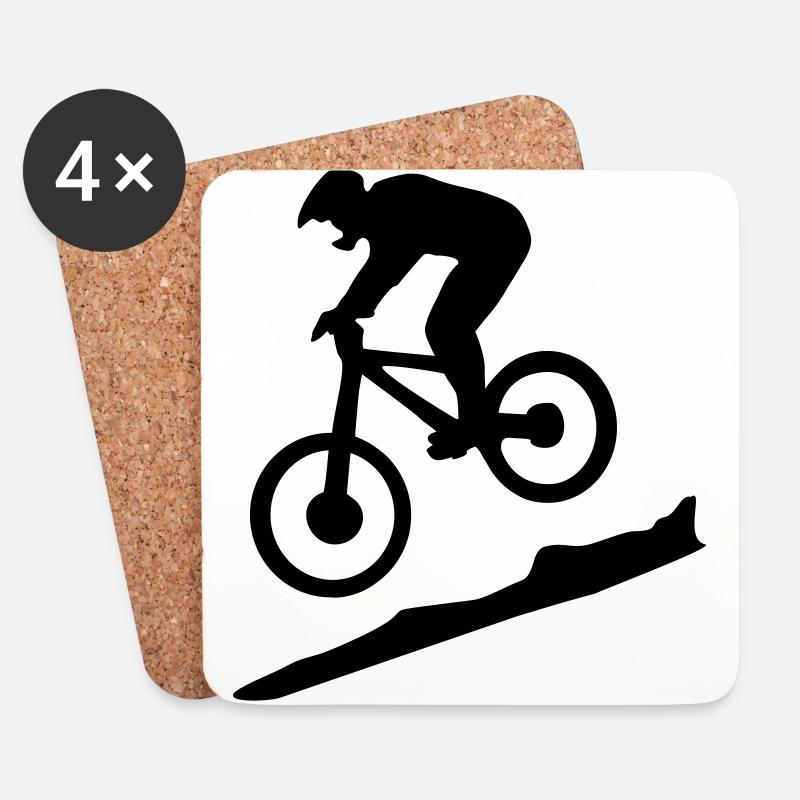 downhill biking - mountain biking - Coasters (set of 4) - white