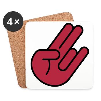 JDM Hand 2c - Untersetzer (4er-Set) - Weiß - Vorne