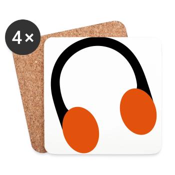 retro over ear headphone head phones - Coasters (set of 4) - white - Front