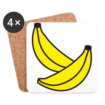 deux bananes - Dessous de verre (lot de 4) - blanc - Devant