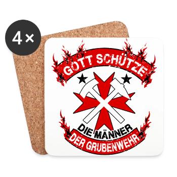 Feuerwehr: Gott schütze die Männer der Grubenwehr - Untersetzer (4er-Set) - Weiß - Vorne