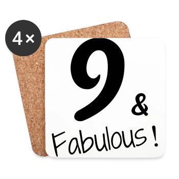 9 - Birthday - Anniversaire - Geburtstag - Humor 9 - Coasters (set of 4) - white - Front