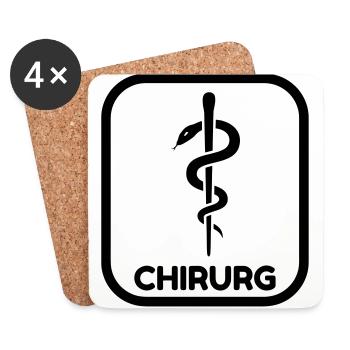 Doctor Arzt Surgeon Chirurg Surgery Chirurgie - Coasters (set of 4) - white - Front