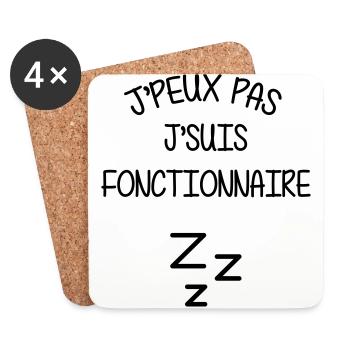 Official Public Service Beamte Fonctionnaire - Coasters (set of 4) - white - Front