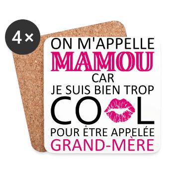 on m'appelle mamou - Dessous de verre (lot de 4) - blanc - Devant