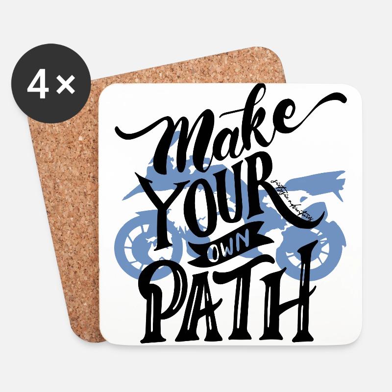 66Adventures - Make Your Own Path - Untersetzer (4er-Set) - Weiß