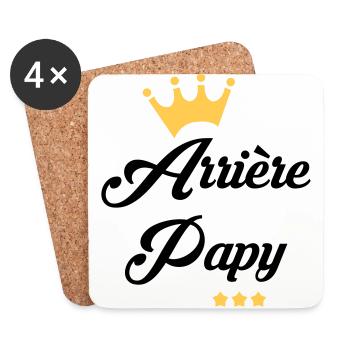 Papy Papi Grand-Père Retraite famille - Dessous de verre (lot de 4) - blanc - Devant