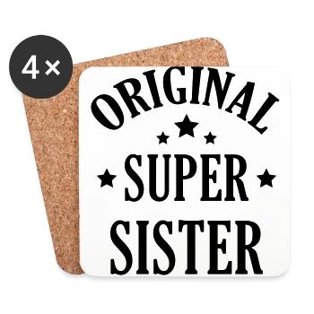 Schwester Sister Baby Geburtstag Geburt Familie - Untersetzer (4er-Set) - Weiß - Vorne