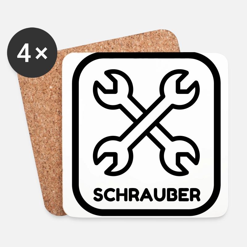 Mechanik / Mechaniker / Auto / Garage - Untersetzer (4er-Set) - Weiß