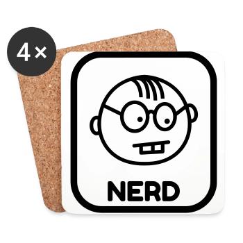 Geek Game Gaming Nerd Gamer Computer Joueur - Coasters (set of 4) - white - Front